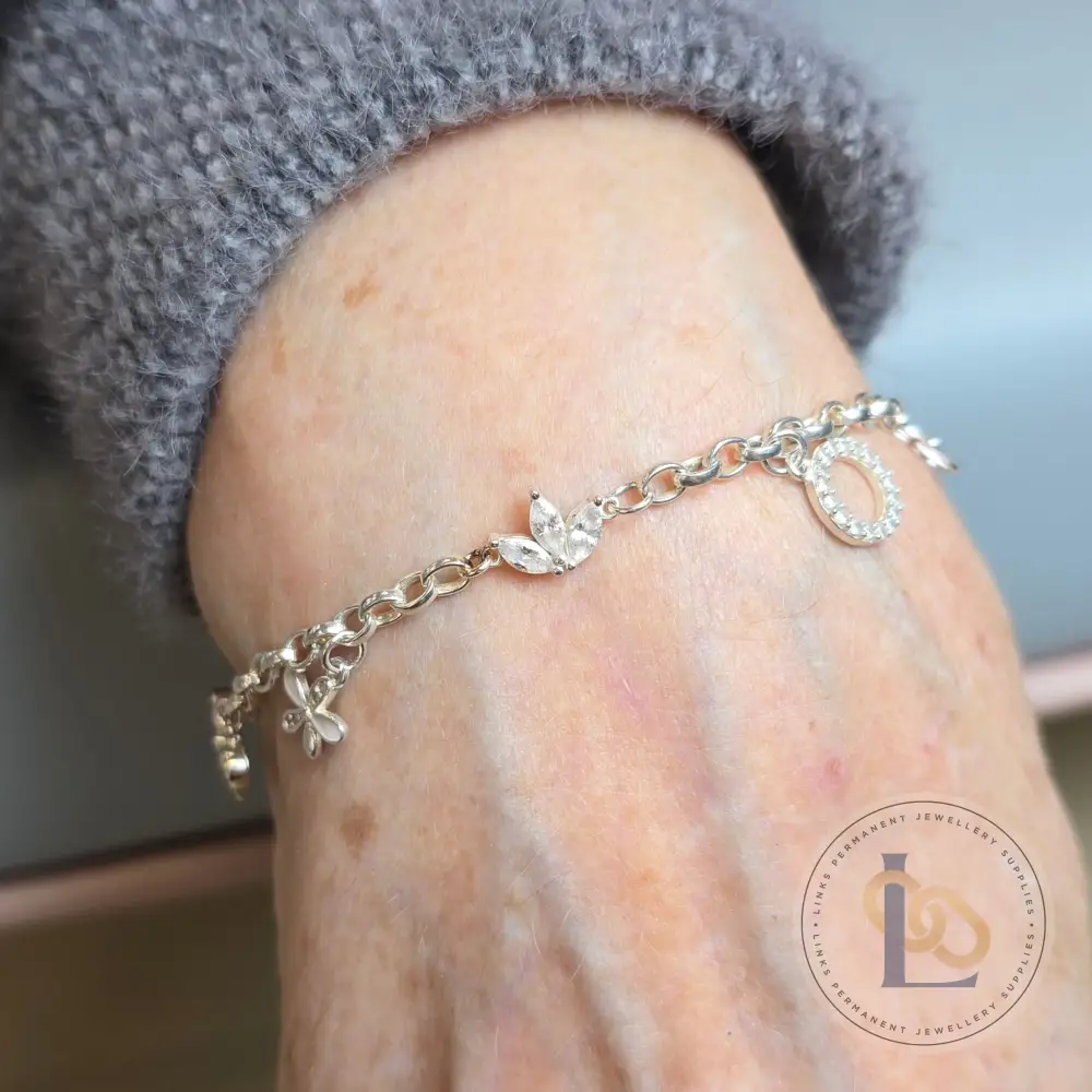 Sterling Silver Oval Cubic Zirconia Connector - Image 3